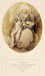 J.フォーブスワトソン著、The People of Indiaのコハット、ガンダプールにある巡回アフガン商人、Povindah、Soonnee Mahomedanが1868年に出版（アルブメンプリント） 作： English Photographer